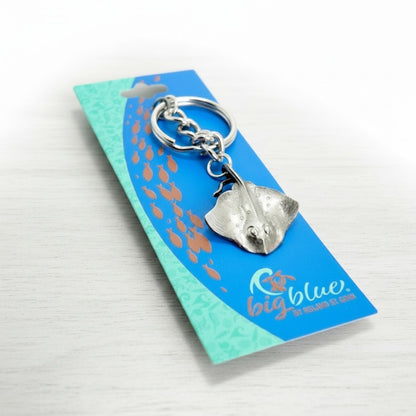 Stingray Keychain – Sea Life Collection – Pewter - Big Blue
