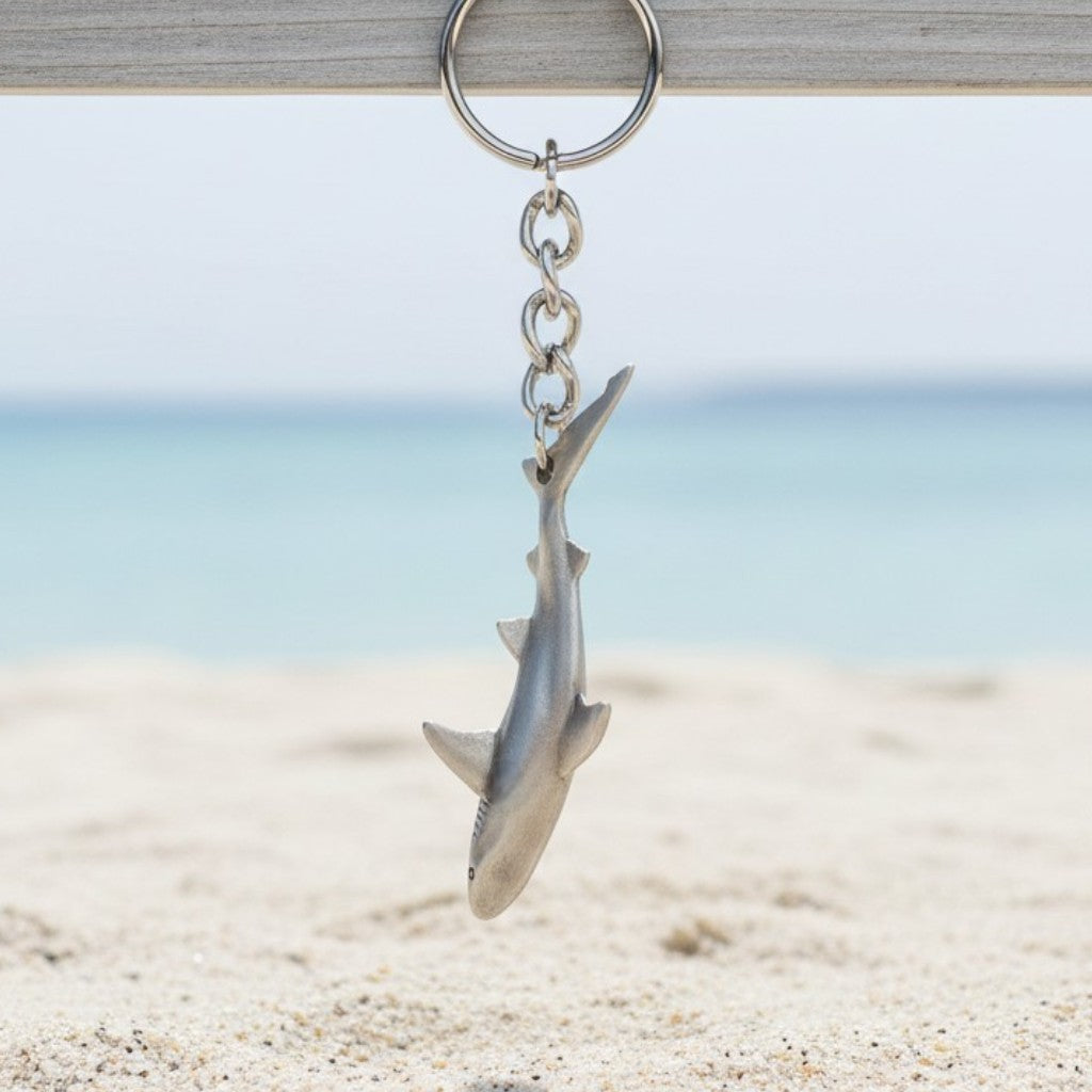 Grey Reef Shark Keychain – Sea Life Collection – Pewter - Big Blue