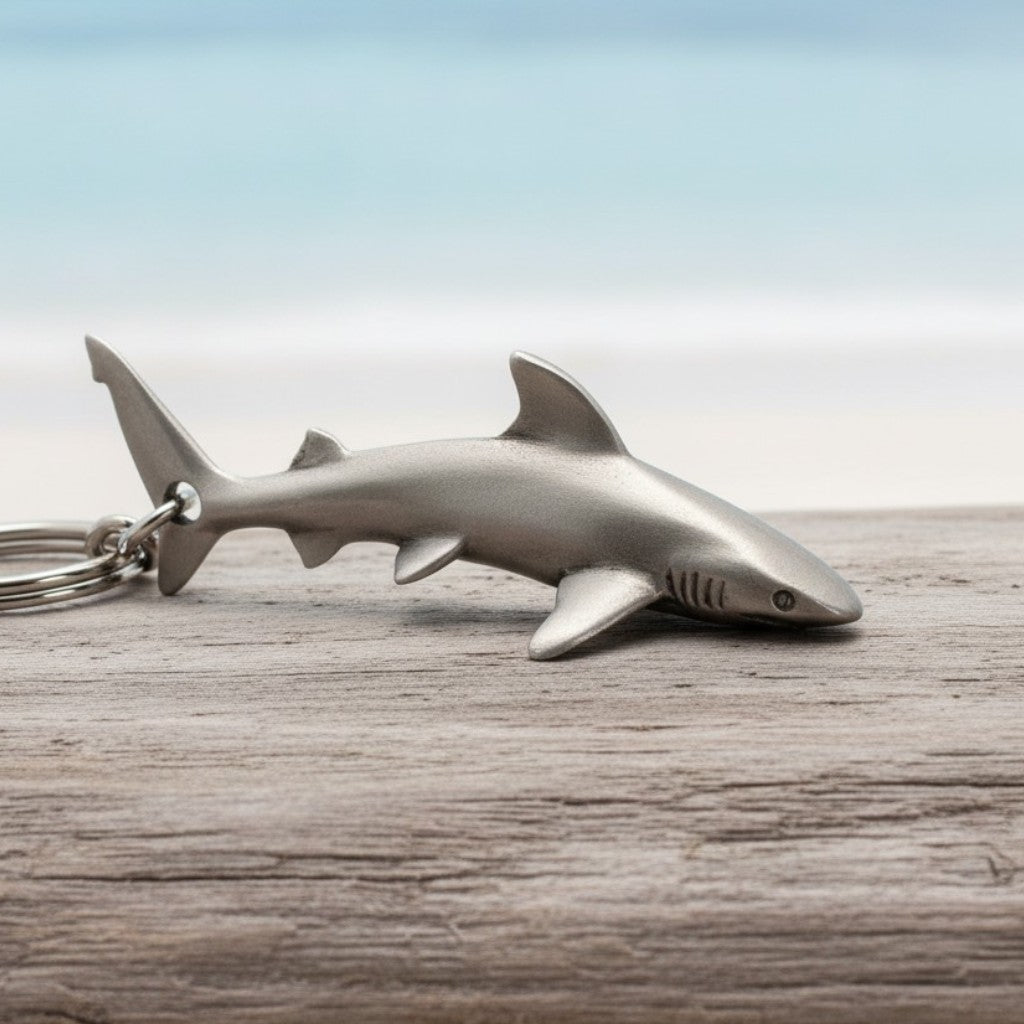 Grey Reef Shark Keychain – Sea Life Collection – Pewter - Big Blue