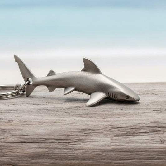Grey Reef Shark Keychain – Sea Life Collection – Pewter - Big Blue
