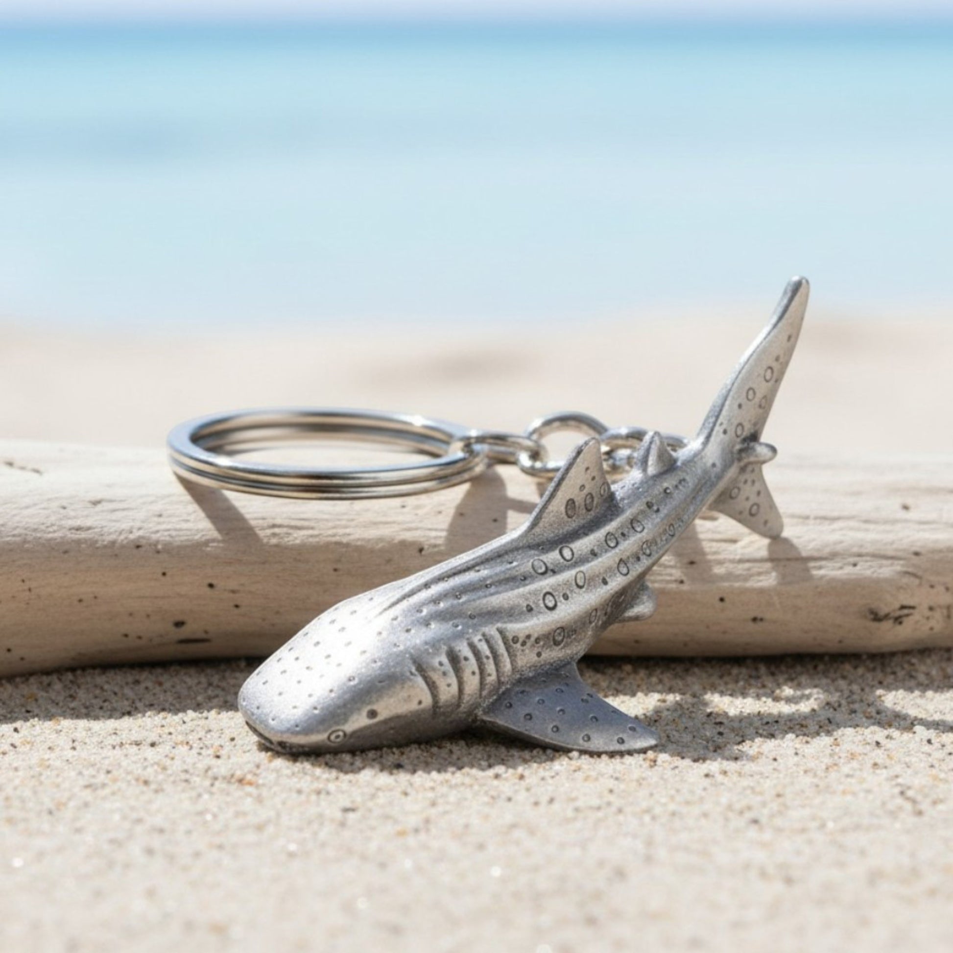 Whale Shark Keychain – Sea Life Collection – Pewter - Big Blue