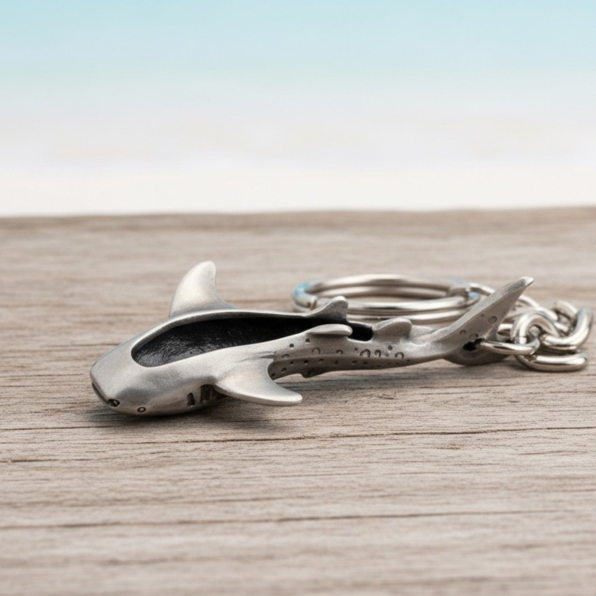Whale Shark Keychain – Sea Life Collection – Pewter - Big Blue