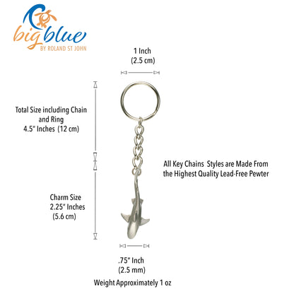 Grey Reef Shark Keychain – Sea Life Collection – Pewter