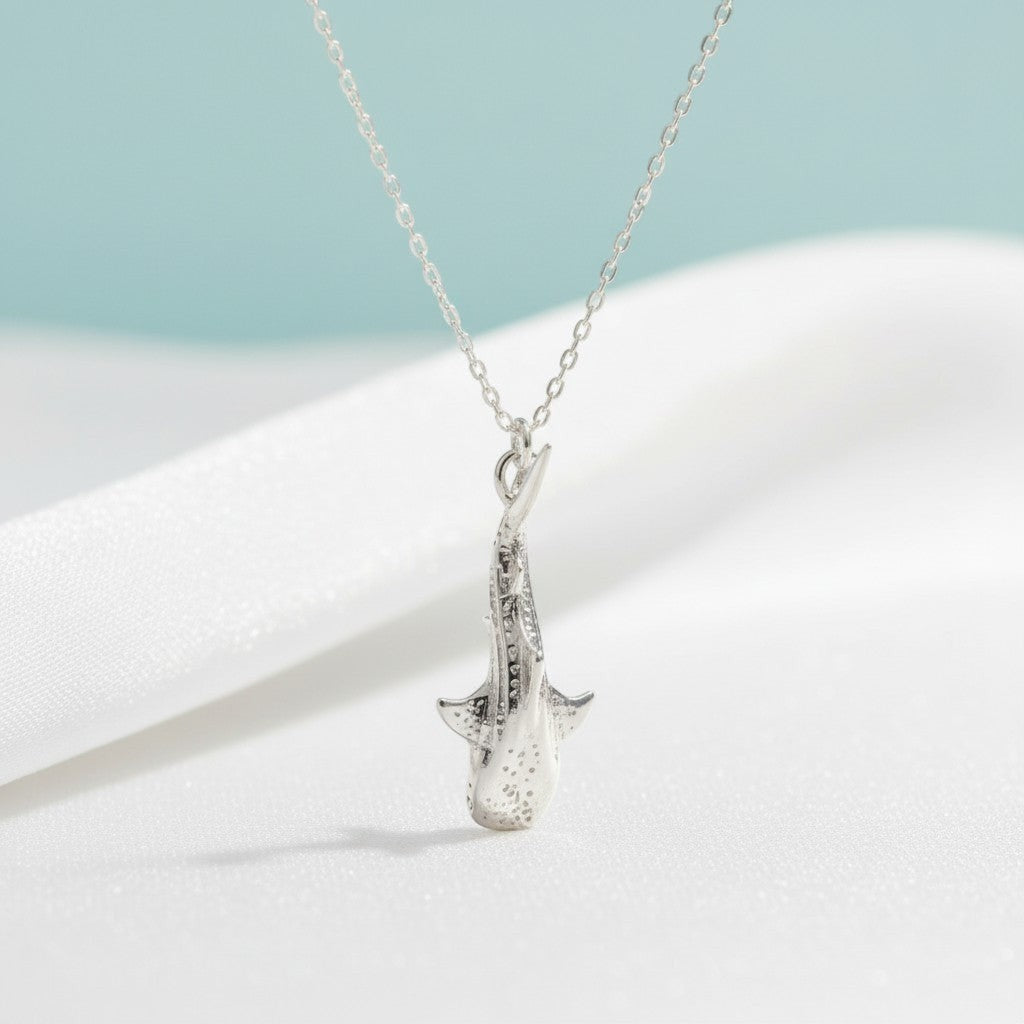 Mini Whale Shark Necklace - Sealife Collection - Sterling Silver - Big Blue