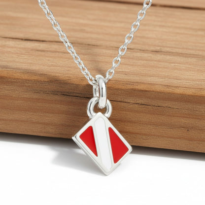 Mini Dive Flag Necklace – Diver’s Collection - Sterling Silver - Big Blue