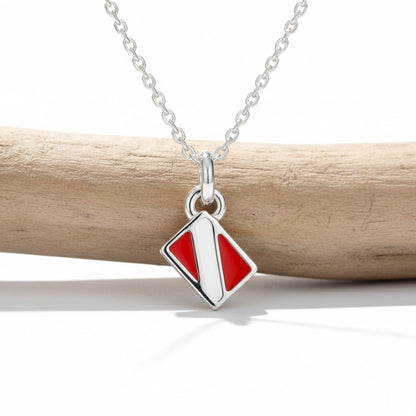 Mini Dive Flag Necklace – Diver’s Collection - Sterling Silver - Big Blue