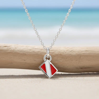 Mini Dive Flag Necklace – Diver’s Collection - Sterling Silver - Big Blue