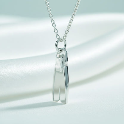 Dive Fin Necklace – Diver’s Collection – Sterling Silver - Big Blue