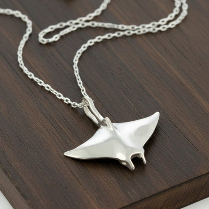 Manta Ray Necklace – Mini Sterling Collection – Sterling Silver - Big Blue
