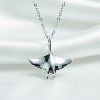 Manta Ray Necklace – Mini Sterling Collection – Sterling Silver - Big Blue