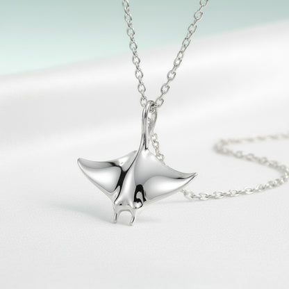 Manta Ray Necklace – Mini Sterling Collection – Sterling Silver - Big Blue
