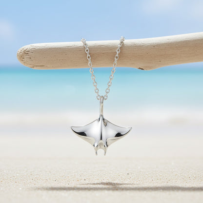 Manta Ray Necklace – Mini Sterling Collection – Sterling Silver - Big Blue