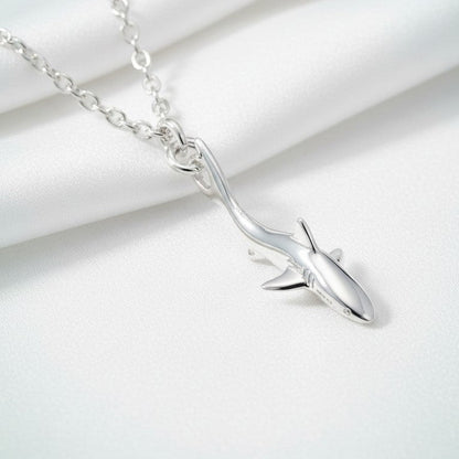 Reef Shark Necklace - Mini Sterling Collection - Sterling Silver - Big Blue