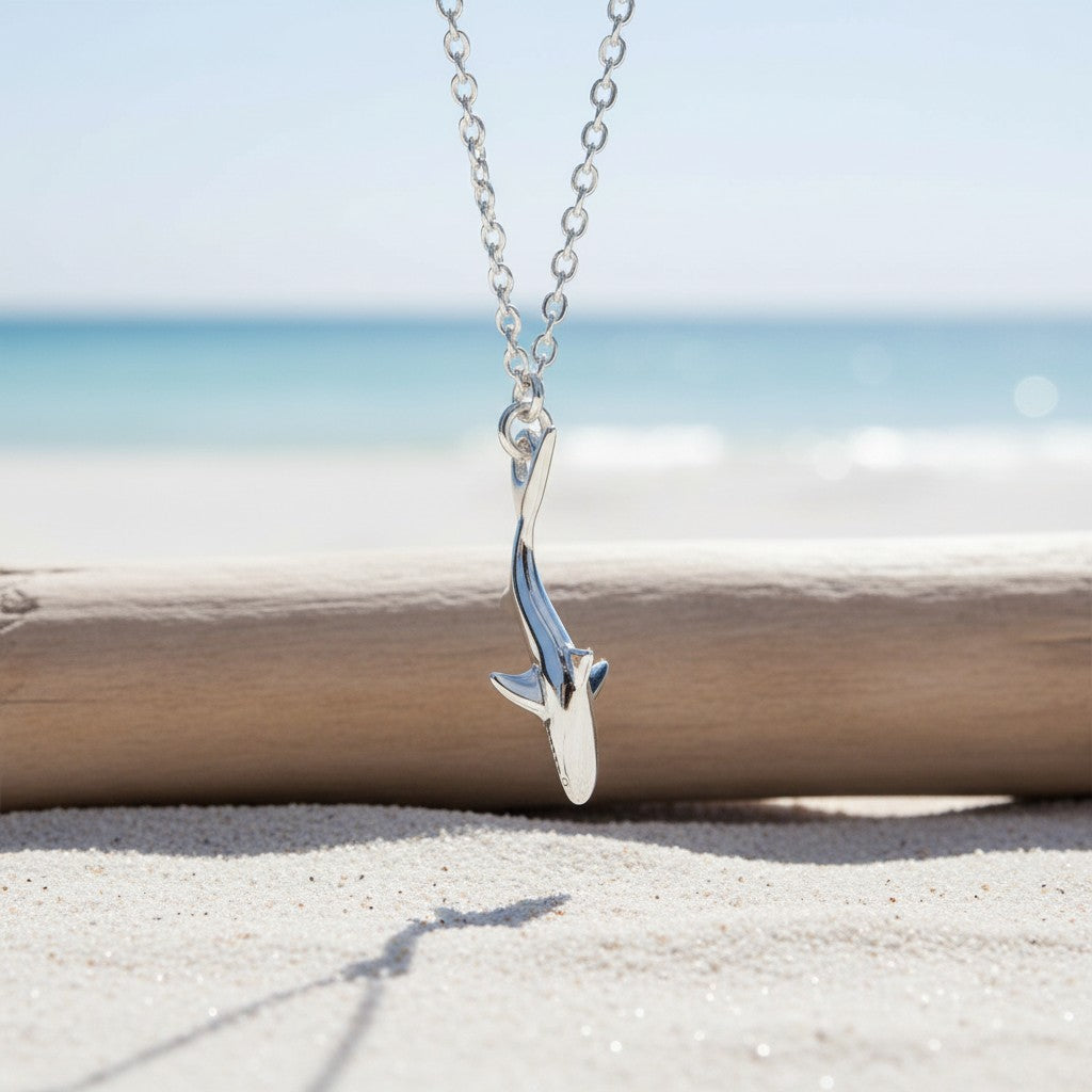 Reef Shark Necklace - Mini Sterling Collection - Sterling Silver - Big Blue