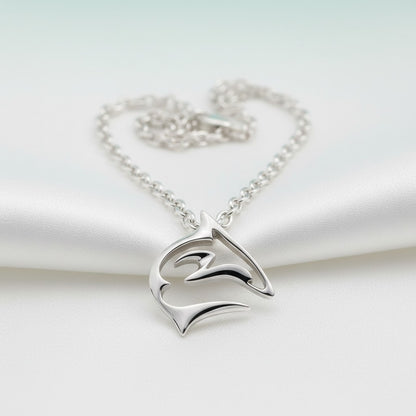 "Frenzy" Shark Necklace – Mini Sterling Collection - Sterling Silver - Big Blue