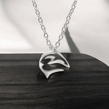 Shark Necklace for Women-Sterling Silver Shark Pendant, Shark Jewelry Gifts for Shark Lovers, Miniature Shark Pendant - Big Blue