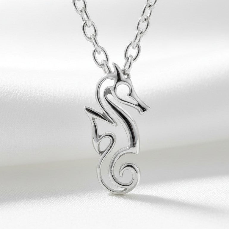 Mini Seahorse Necklace – Mini Sterling Collection - Silver - Big Blue