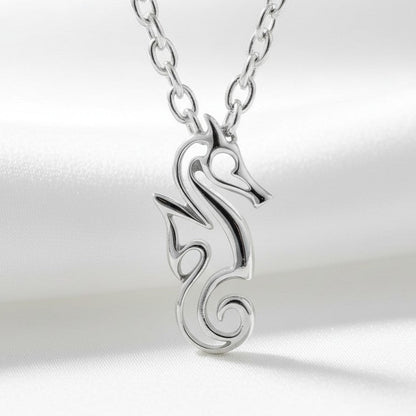 Mini Seahorse Necklace – Mini Sterling Collection - Silver - Big Blue