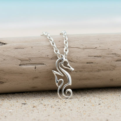 Mini Seahorse Necklace – Mini Sterling Collection - Silver