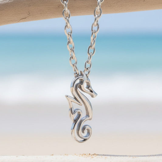 Mini Seahorse Necklace – Mini Sterling Collection - Silver - Big Blue