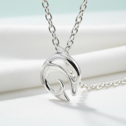 "Flipper" Dolphin Necklace – Mini Sterling Collection - Silver - Big Blue