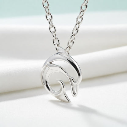 "Flipper" Dolphin Necklace – Mini Sterling Collection - Silver - Big Blue