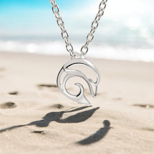Dolphin Necklace Sterling Silver for Women- Dolphin Gifts for Women, Dolphin Jewelry, Miniature Dolphin Charms, Gifts for Dolphin Lovers - Big Blue