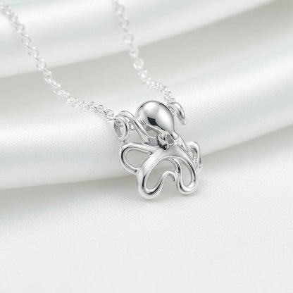 Mini "Leggs" Octopus Pendant Necklace – Mini Sterling Collection - Sterling Silver - Big Blue