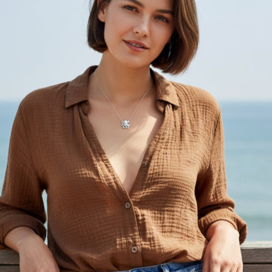 Mini "Leggs" Octopus Pendant Necklace – Mini Sterling Collection - Sterling Silver - Big Blue