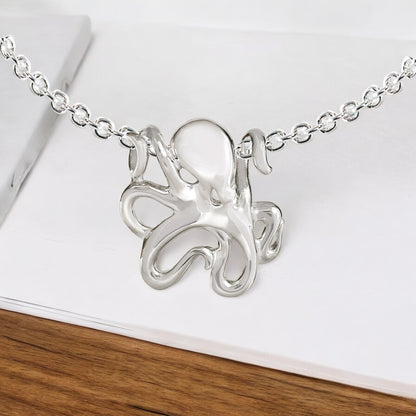 Miniature Octopus Necklaces for Women Sterling Silver- Octopus Jewelry for Women, Sea Life Jewelry, Octopus Gifts - Big Blue