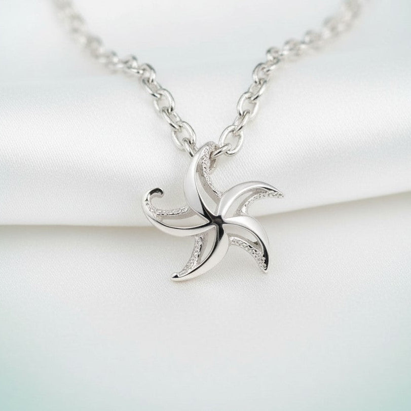 Mini Starfish Necklace - "Starry" – Sterling Silver - Big Blue