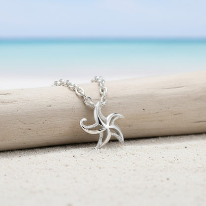 Mini Starfish Necklace - "Starry" – Sterling Silver - Big Blue