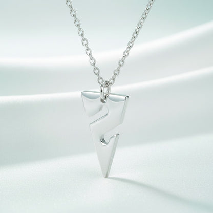 Mini Line Arrow Necklace – Cave Diving Collection - Sterling Silver on Magic Cable Chain - Big Blue