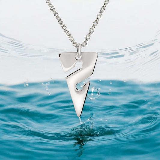 Cave Diver Line Arrow Necklace Sterling Silver with Sterling Chain, Gifts for Scuba Divers - Big Blue