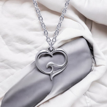 Ocean Wave Necklace Sterling Silver- Heart of the Ocean Pendant, Ocean Lover Gifts, Sea Life Jewelry - Big Blue