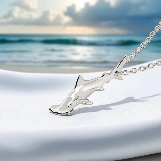 Mini Hammerhead Shark Necklace - Sealife Collection - Silver