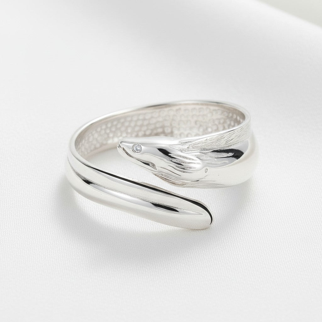 Moray Eel Adjustable Ring – Sea Life Collection - Sterling Silver - Big Blue