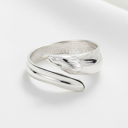 Moray Eel Adjustable Ring – Sea Life Collection - Sterling Silver - Big Blue
