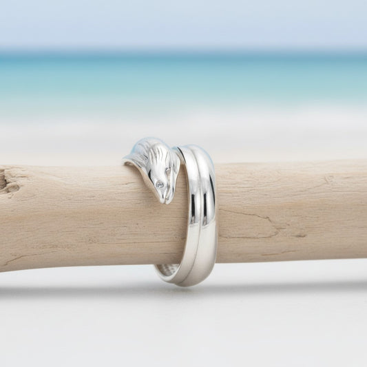 Moray Eel Adjustable Ring – Sea Life Collection - Sterling Silver - Big Blue