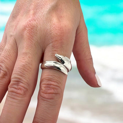 Moray Eel Sterling Silver Ring Sea Life Ring Scuba Diving Jewelry - Big Blue