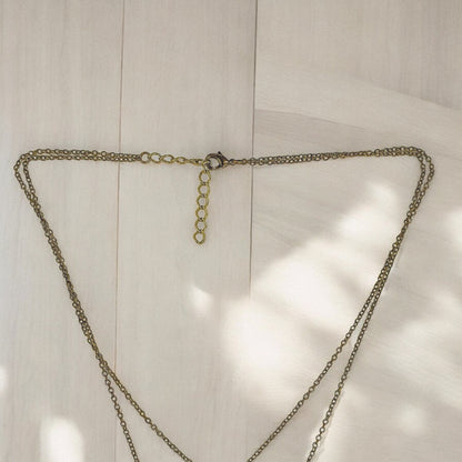 Boho Manta Ray Necklace for Women- Bronze Beachy Boho Necklace, Layered Manta Ray Necklace, Sea Life Gifts, Bronze Stingray, Brown Manta Ray Necklace - Big Blue