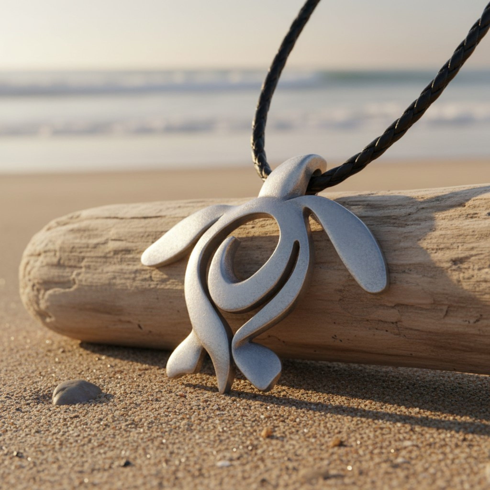 Sea Turtle Necklace – Ocean Traveler Collection - Recycled Pewter on C