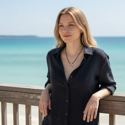 Dolphin Cord Necklace – "Flipper" – Pewter - Big Blue