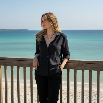 Dolphin Cord Necklace – "Flipper" – Pewter - Big Blue