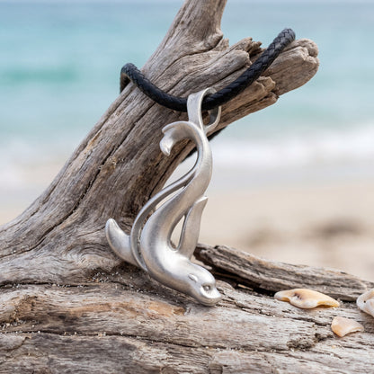 Sea Lion Cord Necklace – "Salty" - Pewter Pendant - Big Blue