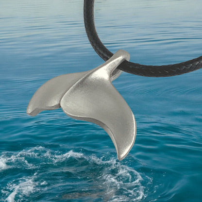 Whale Tail Necklace for Men and Women- Whale Tail Gifts ,Whale Fluke Necklace, Gifts for Whale Lovers, Sea Life Jewelry, Whale Fluke Charm - Big Blue
