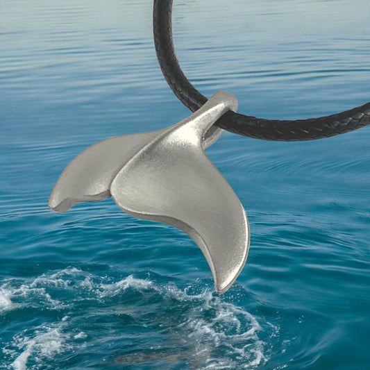 Whale Tail Necklace for Men and Women- Whale Tail Gifts ,Whale Fluke Necklace, Gifts for Whale Lovers, Sea Life Jewelry, Whale Fluke Charm - Big Blue