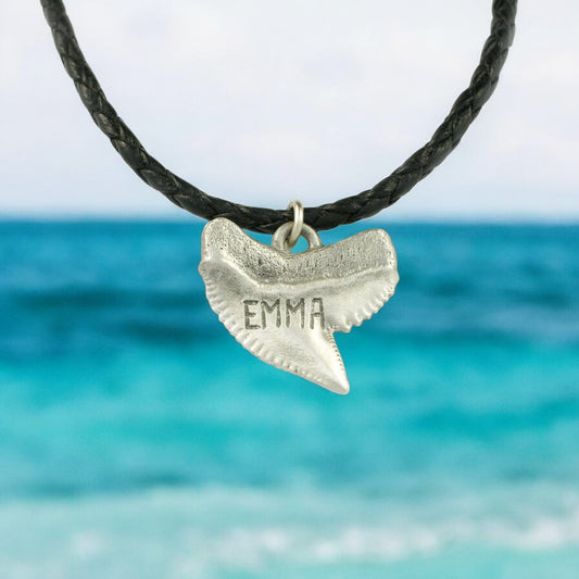 Shark Tooth Necklace for Men and Women -Shark Tooth Pendant, Shark Gift, Gifts for Shark Lovers, Beachy Jewelry, Shark Tooth Charm - Big Blue