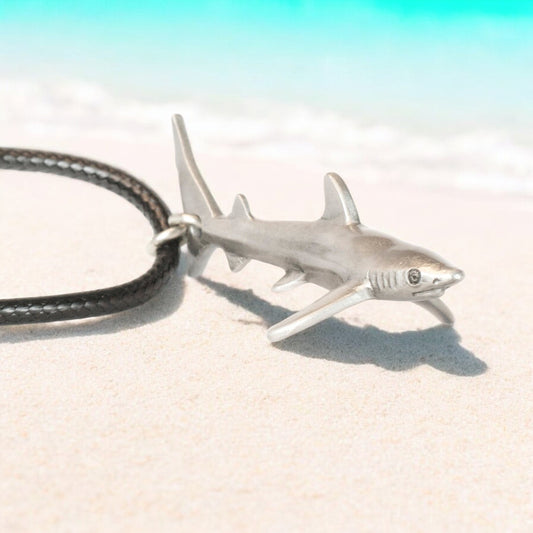 Blue Shark Necklace, Joe Romeiro Shark Necklace- Shark Gifts for Women and Men, Shark Charm, Gifts for Shark Lovers, Sea Life Jewelry, Shark Pendant - Big Blue