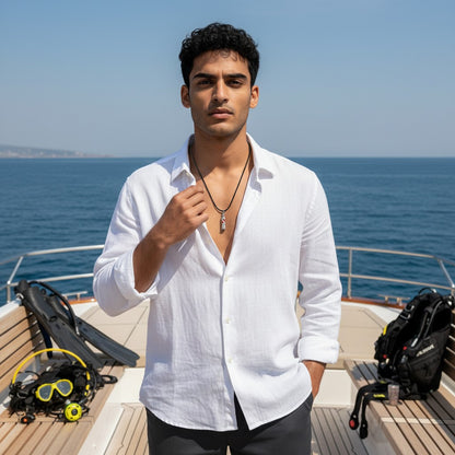 Scuba Tank Necklace with Dive Flag – Diver’s Collection - Pewter on Cord - Big Blue